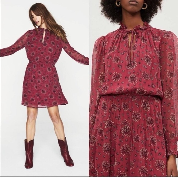 BA&SH Gizel Georgette Mini Dress Size XS/4 - Picture 13 of 14